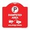 Signmission Dumpster No Parking Dumpster Area Violators Towed With Graphic, Red & White, A-DES-RW-1818-24120 A-DES-RW-1818-24120 - alternate 1